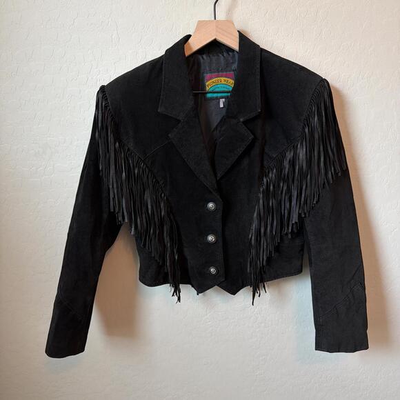 Pioneer Wear Jackets & Blazers - Vintage Black Fringe Suede Jacket